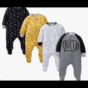 Gerber baby-boys Newborn 4 Pack Sleep 'N Play Footie